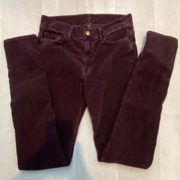 7 For All Mankind Sophie Corduroy Jeans Pants Burgundy Cabernet Wine 29 - Picture 1 of 16